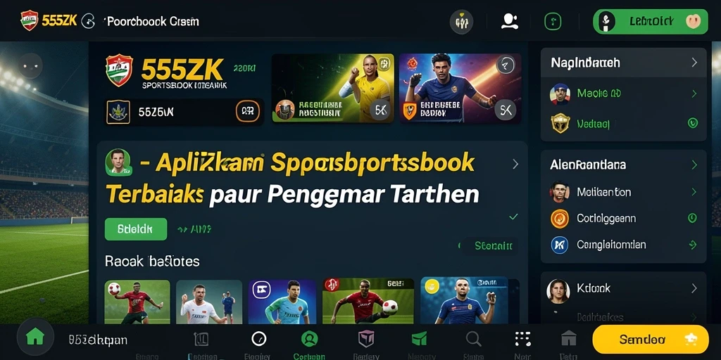 Tampilan menarik aplikasi Sportsbook 555ZK dengan fitur menarik.