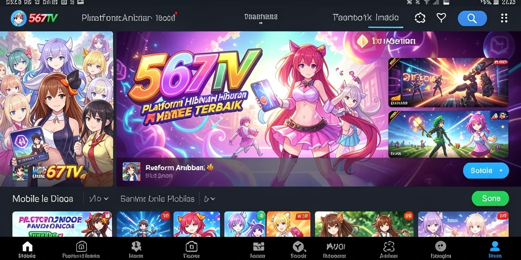 Screenshot gameplay 567TV yang menampilkan anime populer.