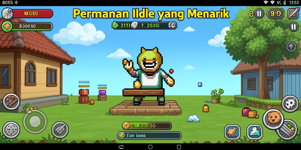 Tampilan gameplay menarik dari 8055 menampilkan elemen Idle yang menyenangkan.