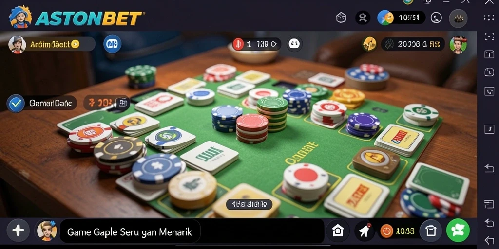 Gameplay seru ASTONBET menampilkan pemain yang bersenang-senang bermain Gaple.
