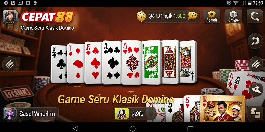 Gameplay seru Domino di CEPAT88 dengan interaksi pemain.