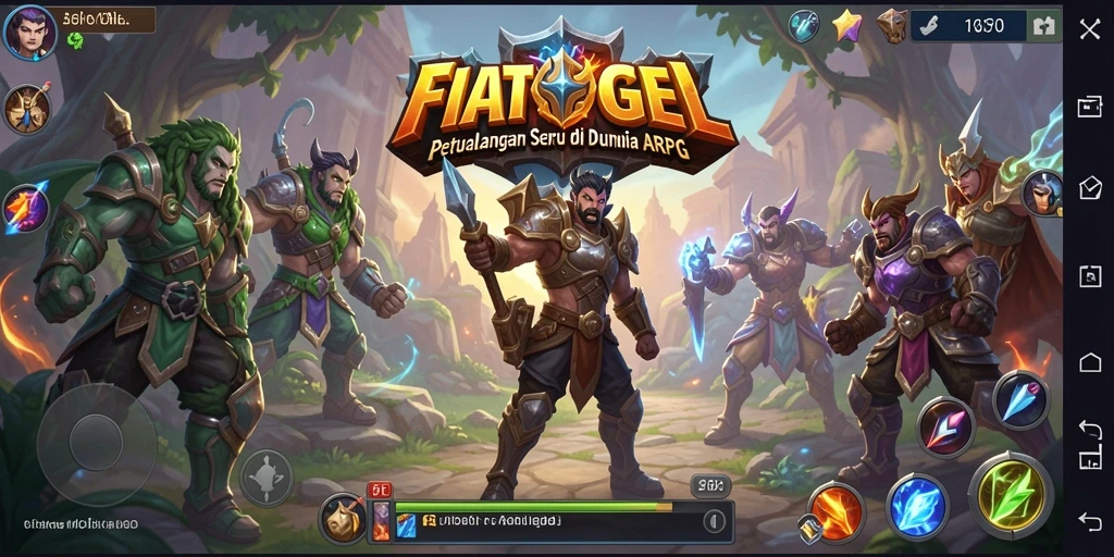 Gameplay seru dengan pertempuran epik di dunia FIATOGEL.