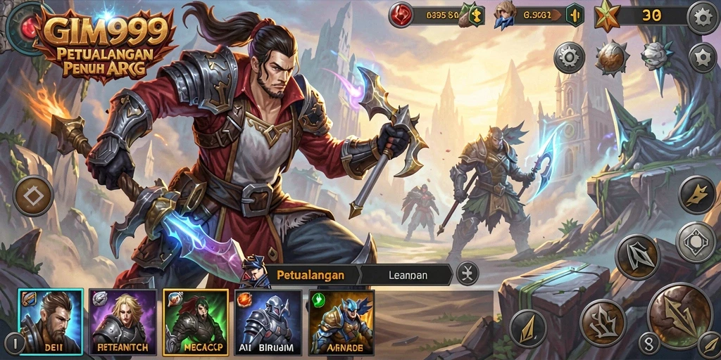 Tampilan menakjubkan dari gameplay GIM999 yang penuh aksi dan petualangan.