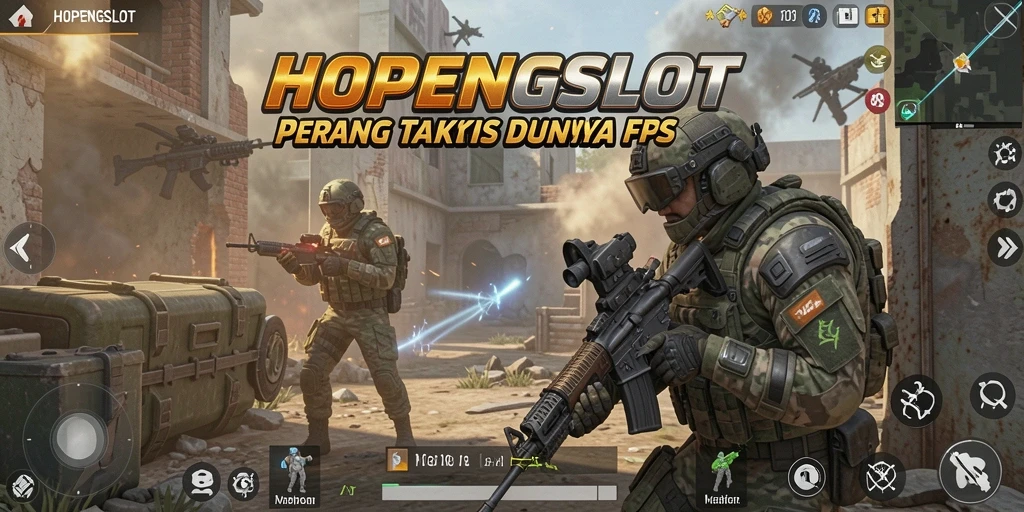 Gambaran gameplay HOPENGSLOT dengan aksi menegangkan di medan perang.