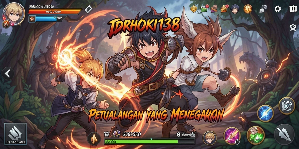 Screenshot IDRHOKI138 menampilkan aksi karakter anime yang mendebarkan.