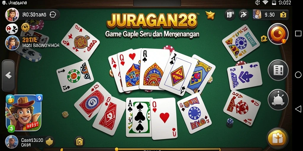 Tampilan gameplay Gaple yang adiktif dan seru di JURAGAN28.