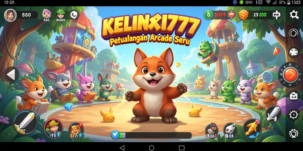 Screenshot KELINCI777 menampilkan gameplay arcade yang seru dan penuh warna.