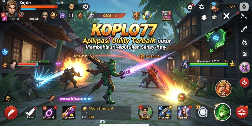 Screenshot tampilan KOPLO77 dengan fitur utama aplikasi Utility.