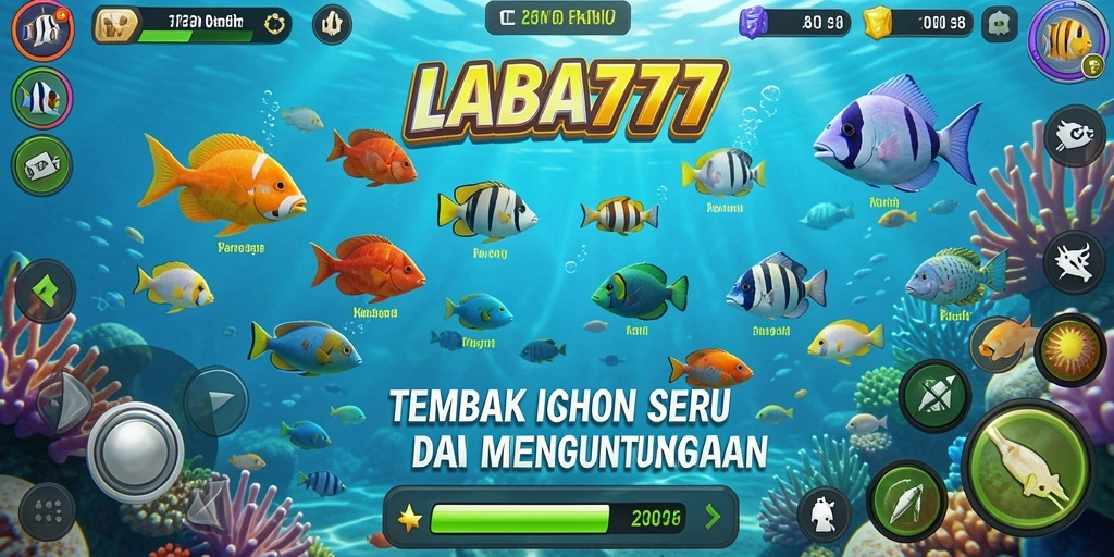 Screenshot dari gameplay seru LABA777 menunjukkan aksi berburu ikan.
