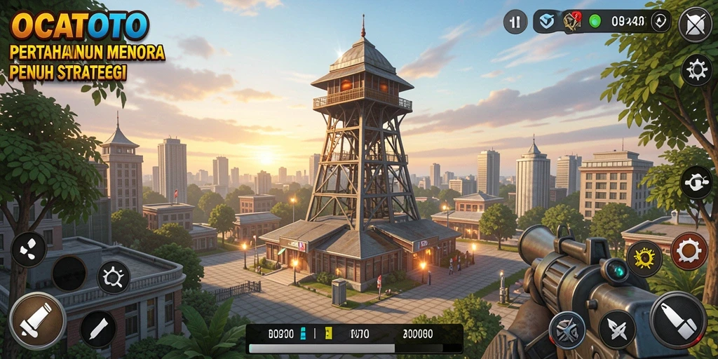 Tampilan gameplay OCATOTO yang mendebarkan dalam Tower Defense.
