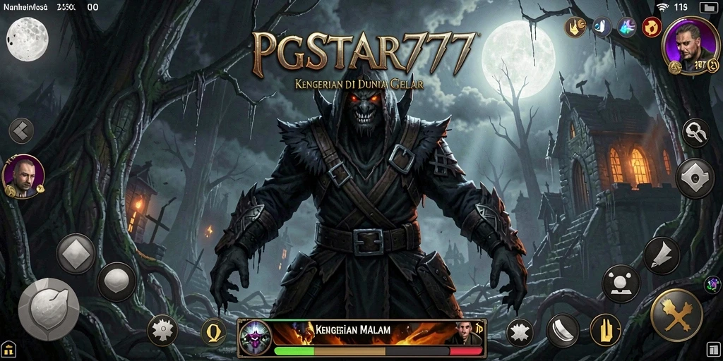 Gameplay PGSTAR777 dengan atmosfer kegelapan yang menakutkan.