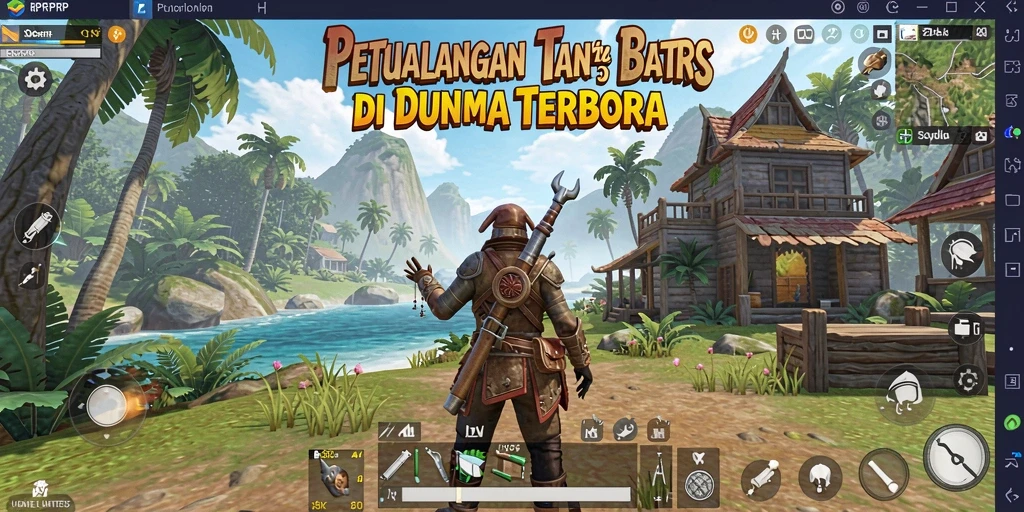 Screenshot utama menunjukkan luasnya dunia terbuka dalam RPRPRP.
