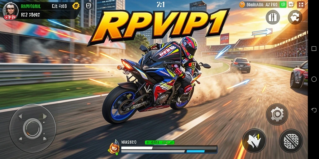 Tampilan menakjubkan dari gameplay balapan motor RPVIP1.