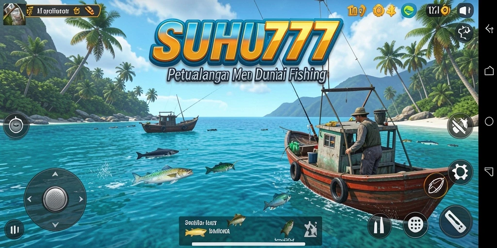 Screenshot utama SUHU777 menampilkan gameplay memancing yang menakjubkan.